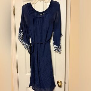 Navy and white dress